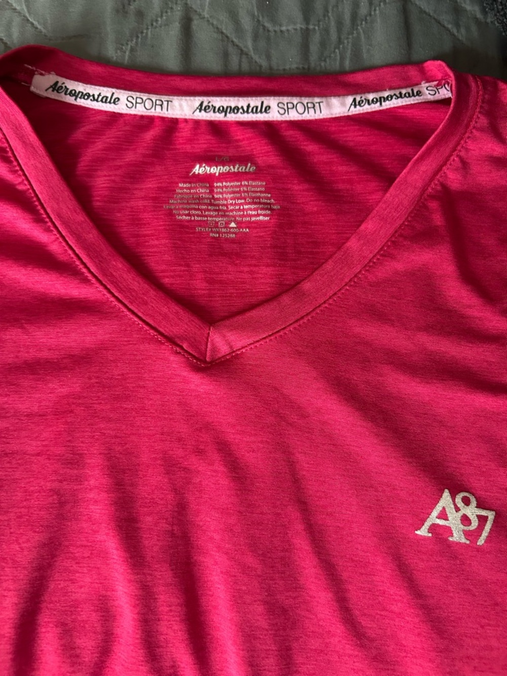 Aeropostale Sport Women's Hot Pink V-Neck Tee